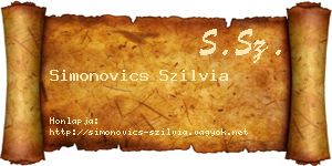 Simonovics Szilvia névjegykártya